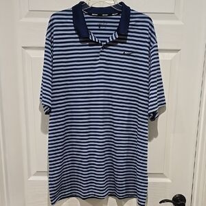 Nike Golf Men's Blue Striped S/S Polo Shirt